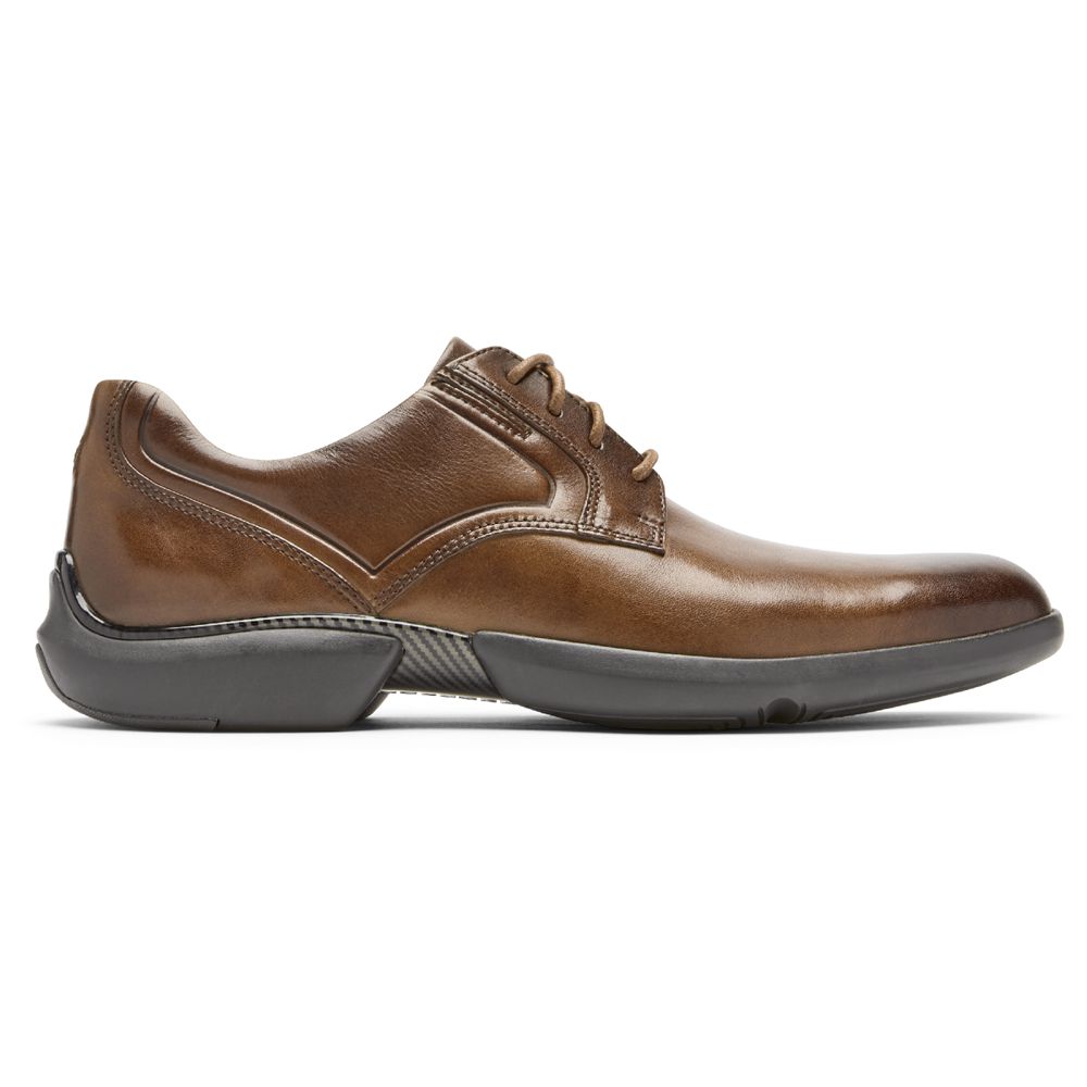 Rockport Men's Total Motion Advance Plain Toe Oxfords - Cognac - USA (6307WZMRG)